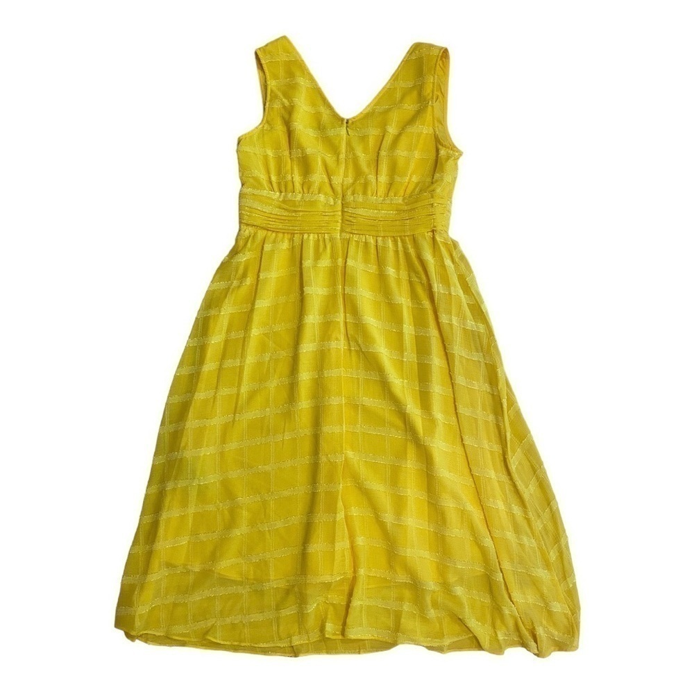 Nanette Lepore Yellow Sleeveless V-Neck Midi Dress - Size 10 - Picture 4 of 4